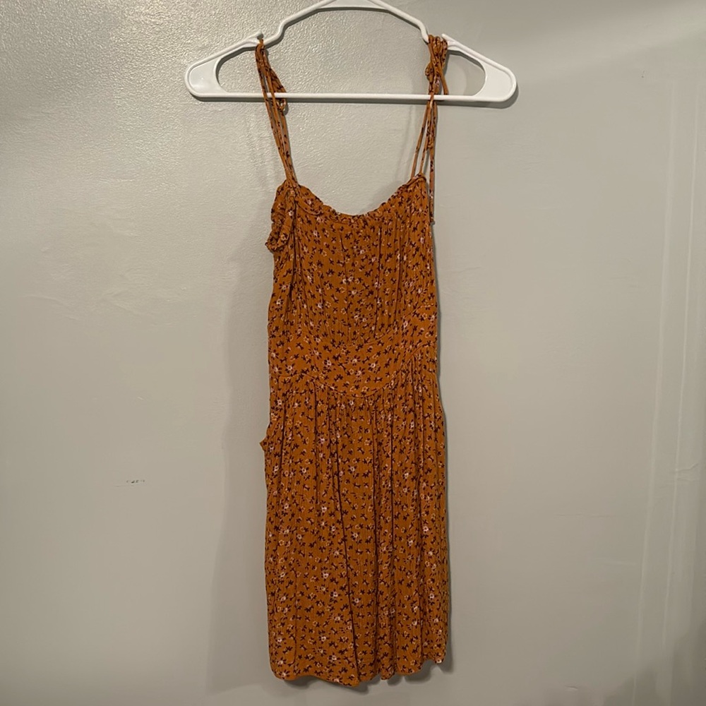 Yellow floral summer dress
